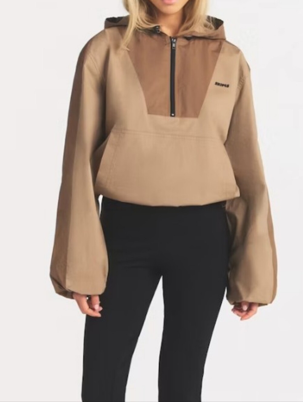 Skims Hooded Pullover Jacket - Taupe Small